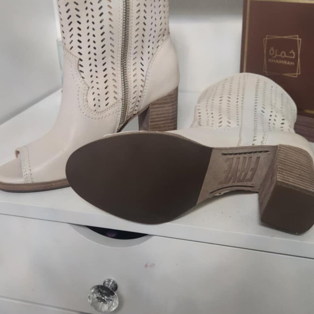 Frye bone color peep toe booties - Picture 4 of 5